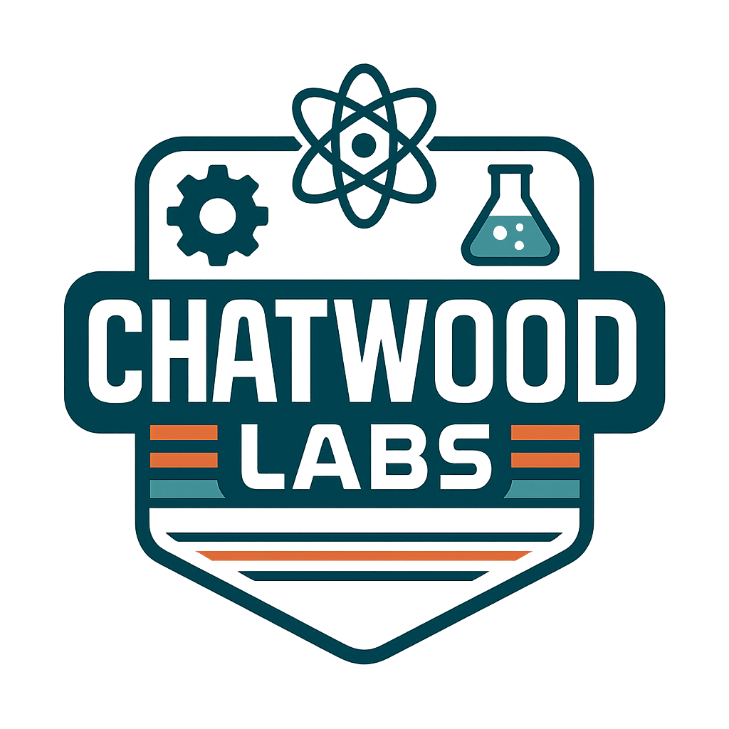 Official logo for Chatwood Labs, a fusion research company based in Manchester, UK